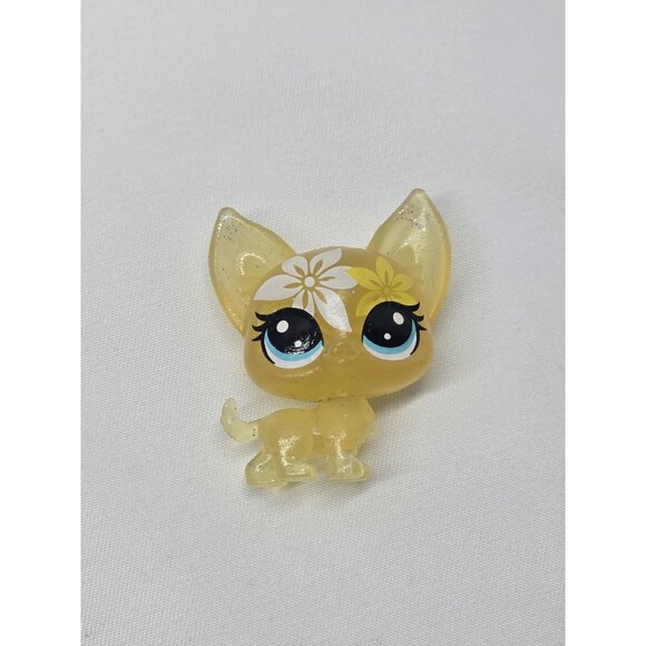 Littlest Pet Shop Authentic No # Chihuahua Blooming Bouquet Clear Glitter - Picture 3 of 4